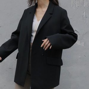 Black oversized single-breasted blazer